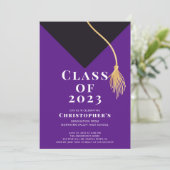 卒業帽子 卒業パーティー招待状 招待状 (スタンド正面)