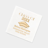 卒業帽子 名前と「Class of」年度 太字 #2C 箔ナプキン (左)