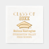 卒業帽子 名前と「Class of」年度 太字 #2C 箔ナプキン (正面)