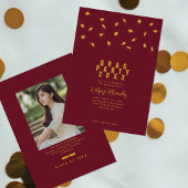 卒業帽投げ マロン&ゴールドの卒業パーティー 招待状