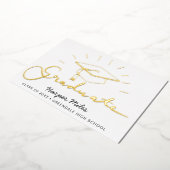 卒業帽金ゴールドはがき 箔招待状 (回転した状態)