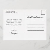 卒業帽金ゴールドはがき 箔招待状 (裏面)