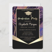 卒業帽, コンフェッティ ストーン マーブル 卒業 招待状 (正面)