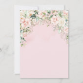 卒業帽、ライトピンクのバラ 卒業 招待状 (裏面)