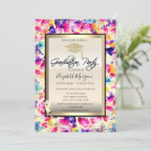 卒業帽, ワインボトルと花の飾り, 卒業おめでとう 招待状 (スタンド正面)