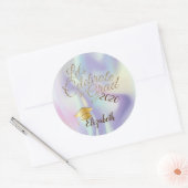 卒業帽,名前,ホログラフィック ラウンドシール (封筒)