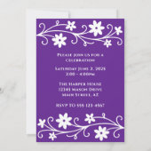 卒業年とフォトパープル卒業パーティー 招待状 (裏面)