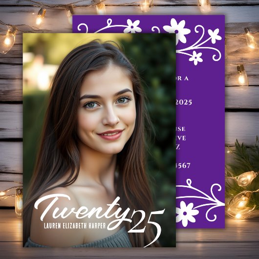 卒業年とフォトパープル卒業パーティー 招待状