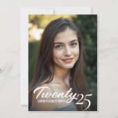 卒業年とフォトブルーの卒業式パーティー 招待状 (正面)