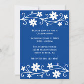 卒業年とフォトブルーの卒業式パーティー 招待状 (裏面)