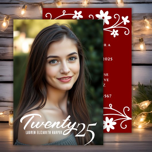 卒業年とフォトマルーン卒業パーティー 招待状