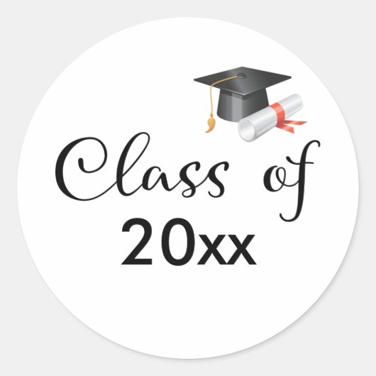卒業年のカスタムクラス ラウンドシール (正面)