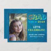 卒業年のカラフル中学校の卒業写真 ポストカード (正面/裏面)