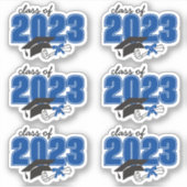 卒業年のクラスGrad Hat Diploma Blue シール (正面)