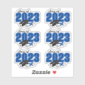 卒業年のクラスGrad Hat Diploma Blue シール (シート)