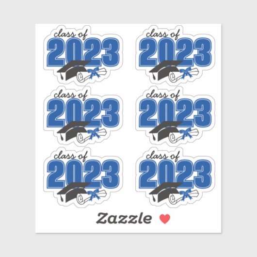 卒業年のクラスGrad Hat Diploma Blue シール (シート)