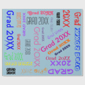 卒業年のパーソナライズされたカスタム単語コラージュ ラッピングペーパー (フラット)