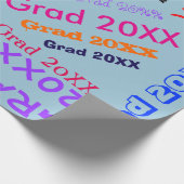 卒業年のパーソナライズされたカスタム単語コラージュ ラッピングペーパー (角)