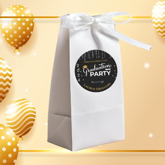 卒業年エレガントグリッター ラウンドシール