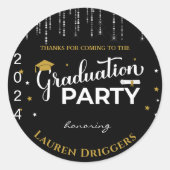 卒業年エレガントグリッター ラウンドシール (正面)