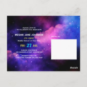 卒業年ネオングロー中学校の卒業写真 ポストカード (裏面)