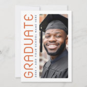 卒業年モダン写真卒業生 サンキューカード (正面)