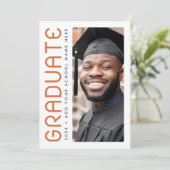 卒業年モダン写真卒業生 サンキューカード (スタンド正面)