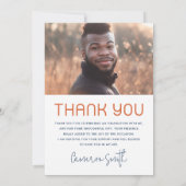 卒業年モダン写真卒業生 サンキューカード (裏面)