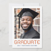 卒業年モダン写真卒業生 サンキューカード (正面)