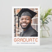 卒業年モダン写真卒業生 サンキューカード (スタンド正面)