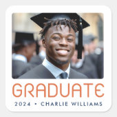 卒業年モダン写真卒業生 スクエアシール (正面)