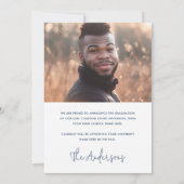 卒業年モダン写真卒業生 案内状 (裏面)