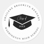 卒業年モダン封筒用シールラベルシール ラウンドシール (正面)