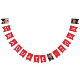 卒業年写真カスタム卒業レッド バンティングフラッグ