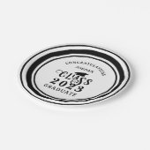 卒業年区分おめでとうカスタム色 ペーパープレート (アングル)