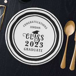 卒業年区分おめでとうカスタム色 ペーパープレート