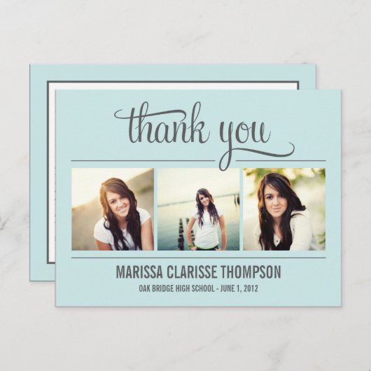 卒業年卒業サンキューカード ポストカード (正面/裏面)