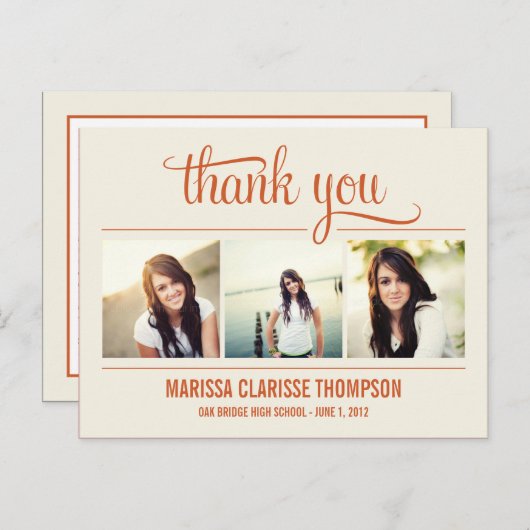 卒業年卒業サンキューカード ポストカード (正面/裏面)