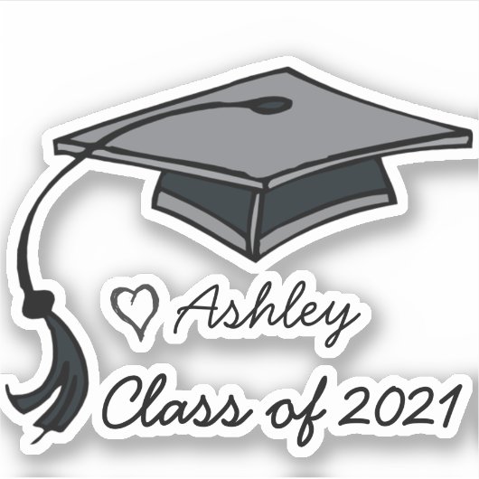 卒業年名前をカスタムする パーソナライズされた シール (正面)