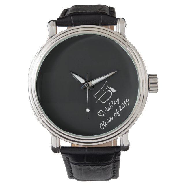 卒業年名前をカスタムする パーソナライズされた 腕時計 (正面)