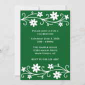 卒業年度と写真のグリーングラデュエーションパーティー 招待状 (裏面)