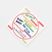 卒業年度 タイポグラフィー 赤 金 YEAR スタンダードランチョンナプキン (角)