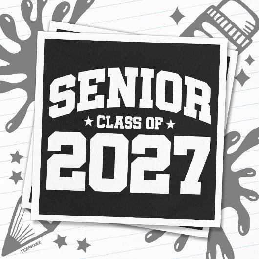 卒業年度 学校の誇り 上級クラス 2027 スタンダードカクテルナプキン