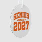 卒業年度 学校 オレンジ 2027年度 シニアクラス オーナメント (正面)