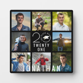 卒業年度 学校 8 枚の写真 コラージュ 卒業 ブラック フォトプラーク