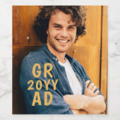 卒業年月日卒業生モダン業年表 ワインラベル (シングルラベル)