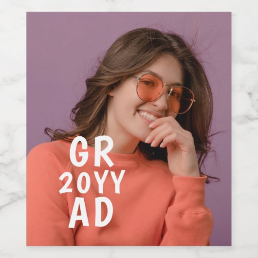 卒業年月日卒業生モダン業年表 ワインラベル (シングルラベル)