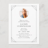 卒業幾何モダンミニマル写真 ポストカード (正面)