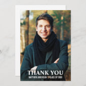 卒業式ありがとうあモダンなたフォトカードL W サンキューカード (正面/裏面)