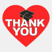 卒業式ありがとうおハートステッカーキャップ ハートシール (正面)